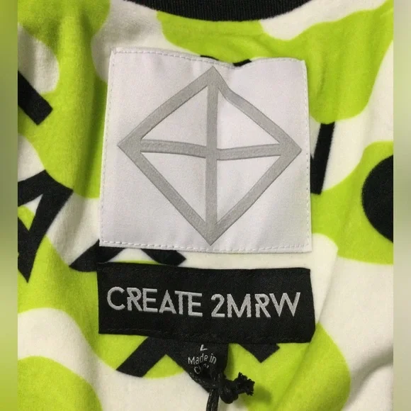 CREATE 2MRW MEN'S BOMBER JACKET CS9627 Blue/Wht - Picture 8 of 11